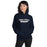 Woman wearing Tomball Memorial High School Wildcats Navy Classic Unisex Hoodie 021