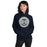 Woman wearing Tomball Memorial High School Wildcats Navy Classic Unisex Hoodie 215