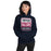 Woman wearing Tompkins High School Falcons Navy Classic Unisex Hoodie 001