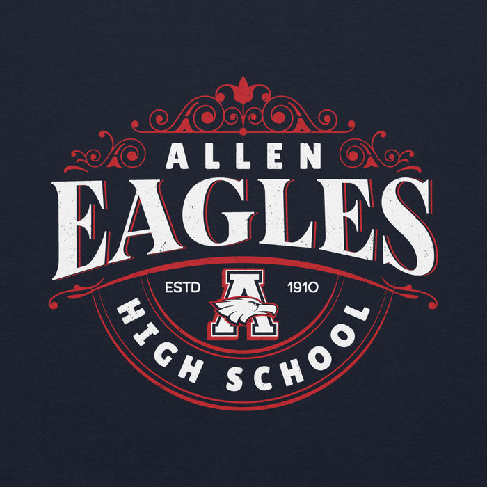 Close-up view of Allen High School Eagles Classic Navy Unisex Hoodie 214