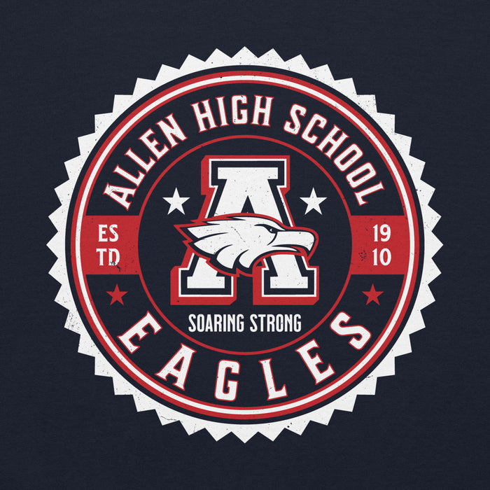 Close-up view of Allen High School Eagles Classic Navy Unisex Hoodie 212