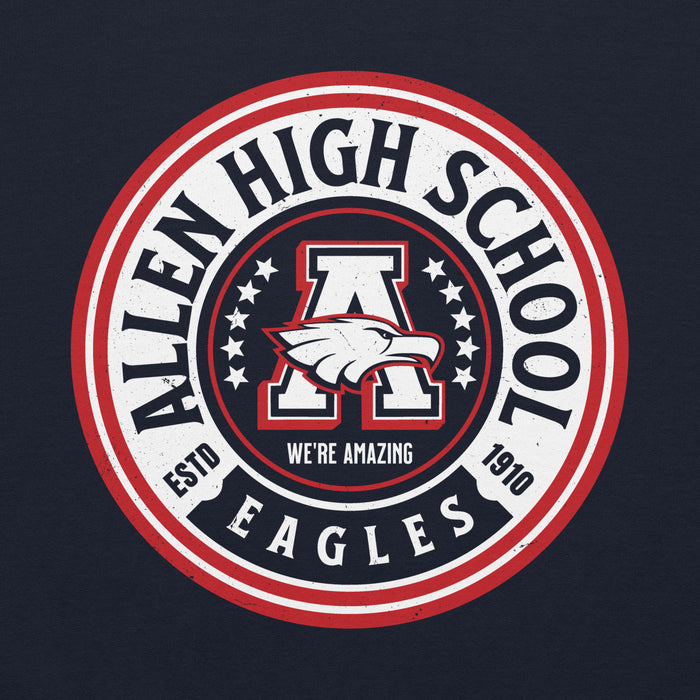 Close-up view of Allen High School Eagles Classic Navy Unisex Hoodie 208