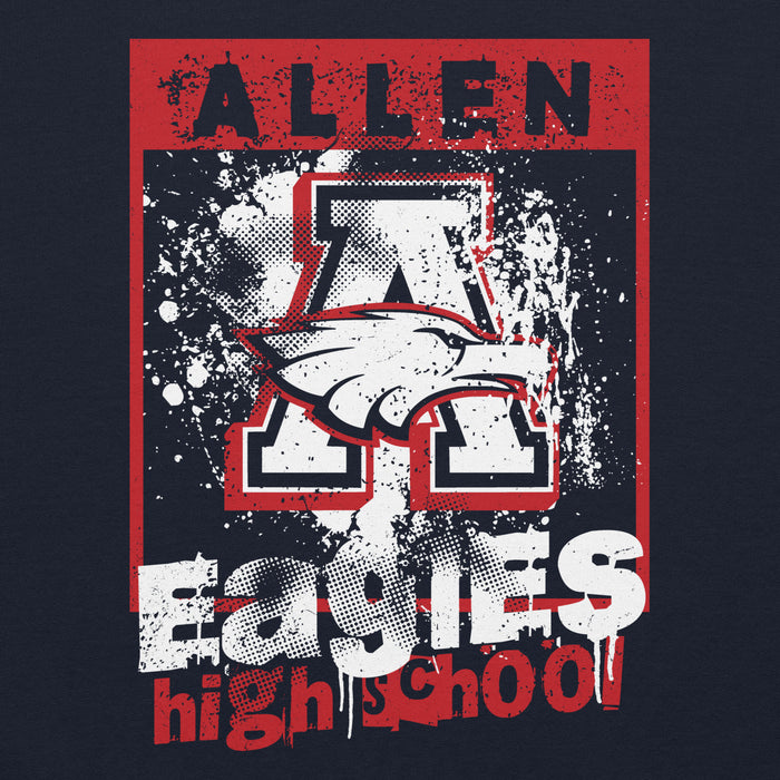 Close-up view of Allen High School Eagles Classic Navy Unisex Hoodie 210