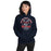 Woman wearing Allen High School Eagles Classic Navy Unisex Hoodie 204