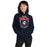 Woman wearing Allen High School Eagles Classic Navy Unisex Hoodie 201