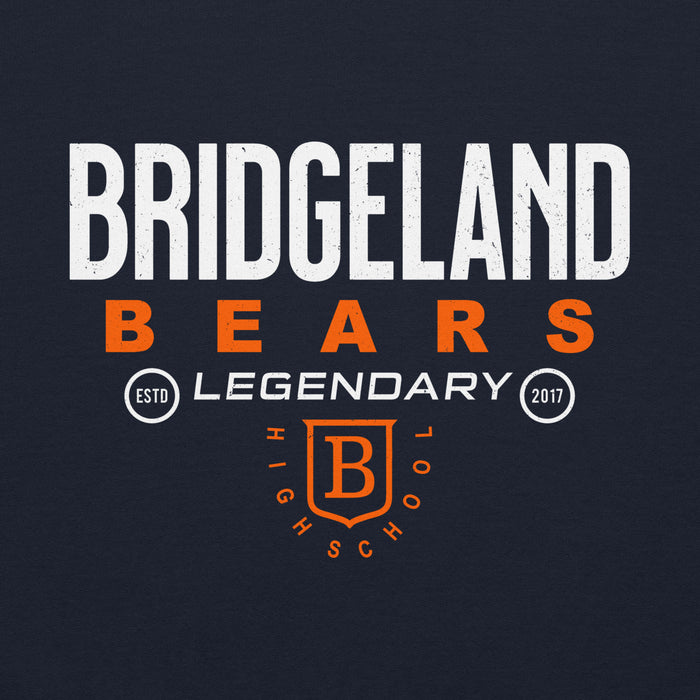 Close-up view of Bridgeland High School Bears Classic Navy Blue Unisex T-shirt 003