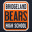 Close-up view of Bridgeland High School Bears Classic Navy Blue Unisex T-shirt 001