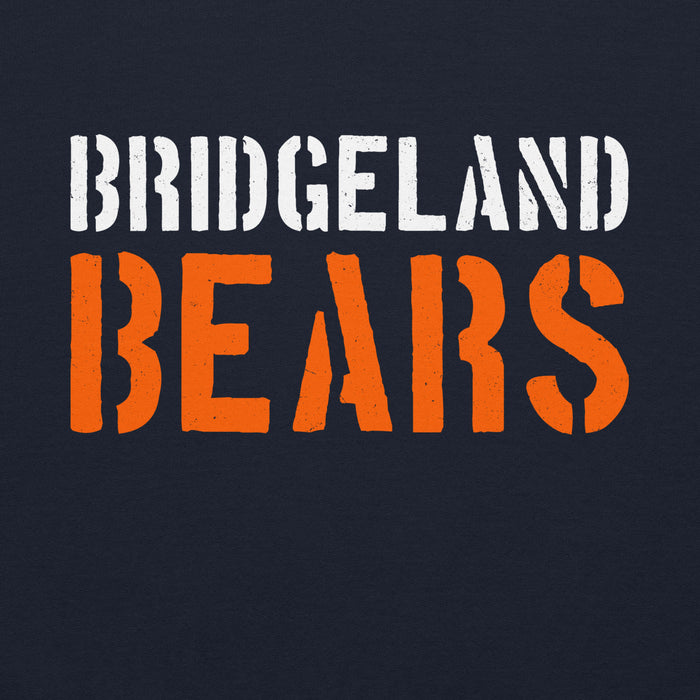 Close-up view of Bridgeland High School Bears Classic Navy Blue Unisex T-shirt 017