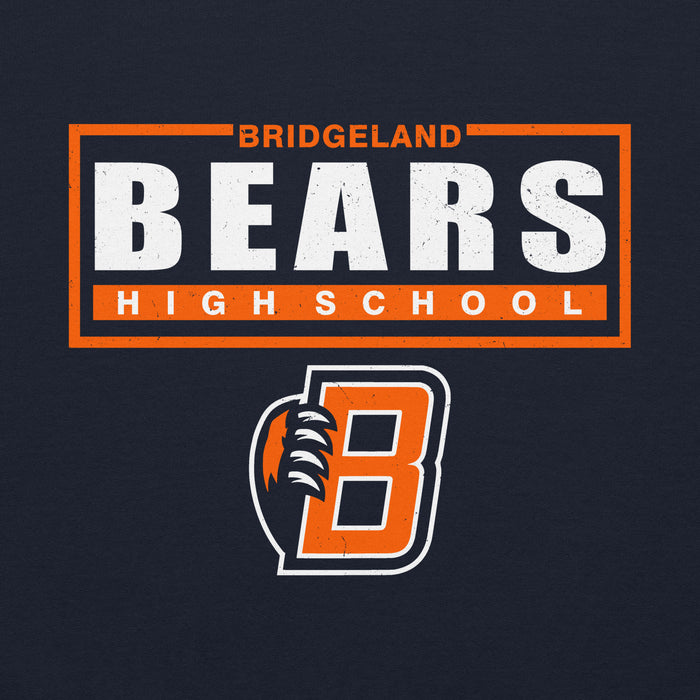 Close-up view of Bridgeland High School Bears Classic Navy Blue Unisex T-shirt 049