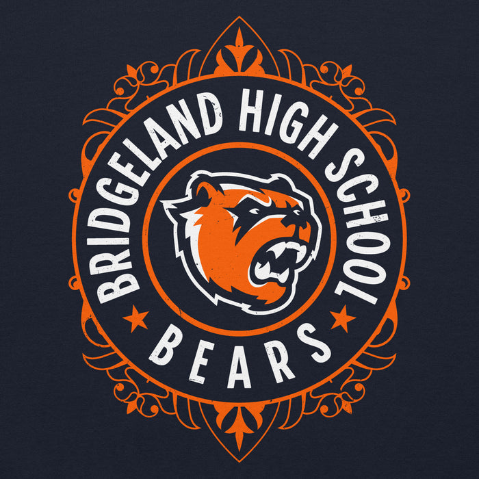 Close-up view of Bridgeland High School Bears Classic Navy Blue Unisex T-shirt 227