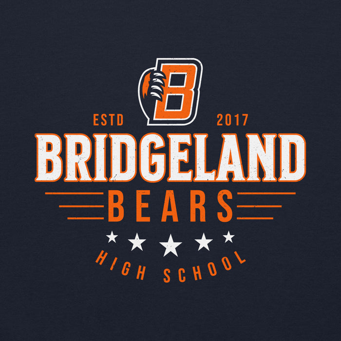 Close-up view of Bridgeland High School Bears Classic Navy Blue Unisex T-shirt 217