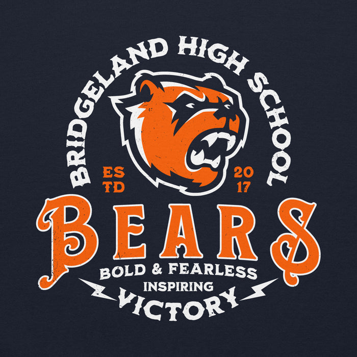 Close-up view of Bridgeland High School Bears Classic Navy Blue Unisex T-shirt 206