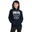 Woman wearing College Park High School Navy Classic Unisex Hoodie 204