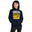Woman wearing Cypress Ranch High School Mustangs Navy Classic Unisex Hoodie 001