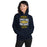 Woman wearing Cypress Ranch High School Mustangs Navy Classic Unisex Hoodie 210