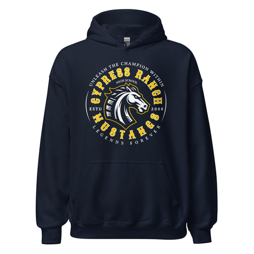Cypress Ranch High School Mustangs Navy Classic Unisex Hoodie 214