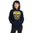 Woman wearing Cypress Ranch High School Mustangs Navy Classic Unisex Hoodie 204