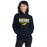 Woman wearing Cypress Ranch High School Mustangs Navy Classic Unisex Hoodie 049