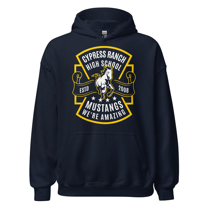Cypress Ranch High School Mustangs Navy Classic Unisex Hoodie 207