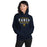 Woman wearing Cypress Ranch High School Mustangs Navy Classic Unisex Hoodie 003