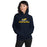 Woman wearing Cypress Ranch High School Mustangs Navy Classic Unisex Hoodie 233