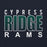 Close-up view of Cypress Ridge High School Rams Navy Classic Unisex Hoodie 024