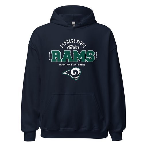 Cypress Ridge High School Rams Navy Classic Unisex Hoodie 040