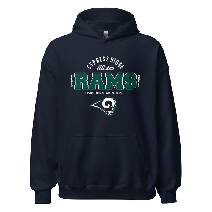 Cypress Ridge High School Rams Navy Classic Unisex Hoodie 040