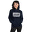Woman wearing Flower Mound High School Jaguars Navy Blue Classic Unisex Hoodie 098