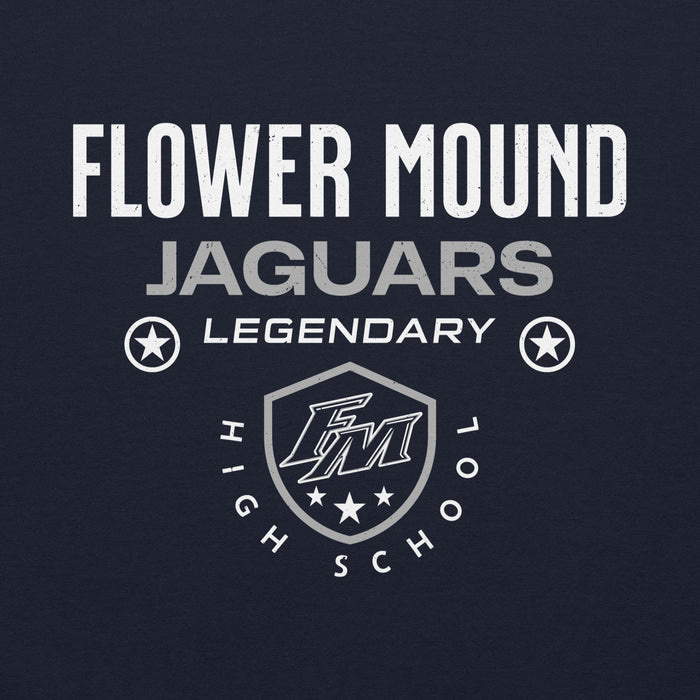 Close-up view of Flower Mound High School Jaguars Navy Blue Classic Unisex Hoodie 003