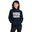 Woman wearing Flower Mound High School Jaguars Navy Blue Classic Unisex Hoodie 238