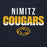 Close-up view of Nimitz High School Cougars Navy Blue Classic Unisex Hoodie 024