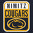 Close-up view of Nimitz High School Cougars Navy Blue Classic Unisex Hoodie 001