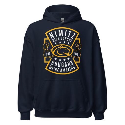 Nimitz High School Cougars Navy Blue Classic Unisex Hoodie 207