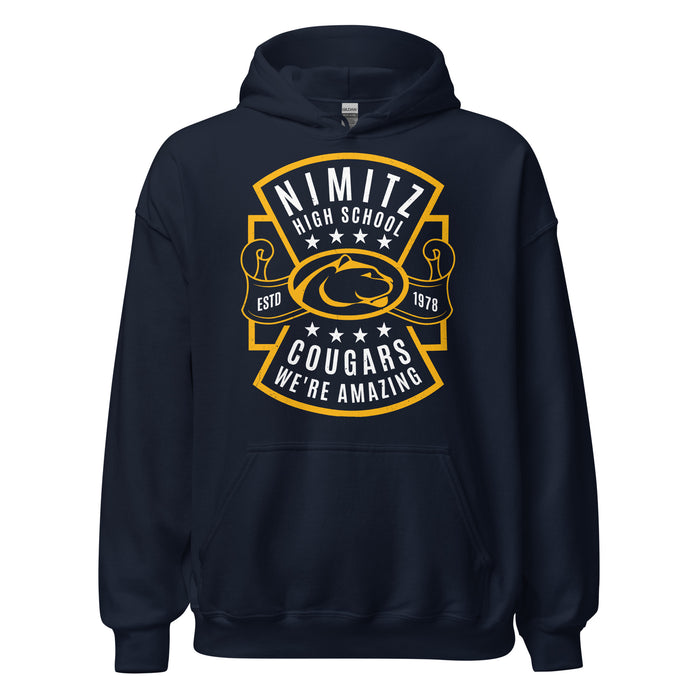 Nimitz High School Cougars Navy Blue Classic Unisex Hoodie 207