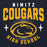 Close-up view of Nimitz High School Cougars Navy Blue Classic Unisex Hoodie 204