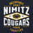 Close-up view of Nimitz High School Cougars Navy Blue Classic Unisex Hoodie 210
