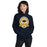 Woman wearing Nimitz High School Cougars Navy Blue Classic Unisex Hoodie 212