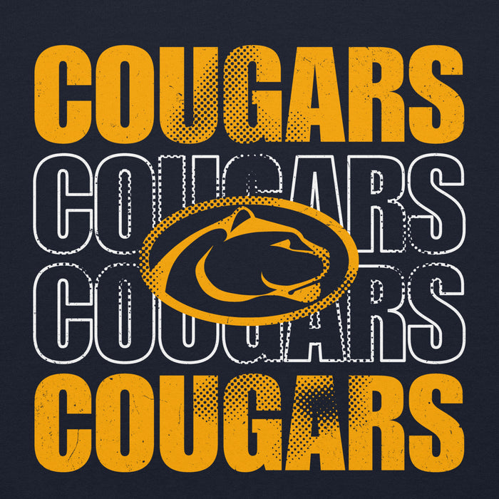 Close-up view of Nimitz High School Cougars Navy Blue Classic Unisex Hoodie 233