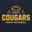 Close-up view of Nimitz High School Cougars Navy Blue Classic Unisex Hoodie 222