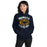 Woman wearing Nimitz High School Cougars Navy Blue Classic Unisex Hoodie 228