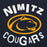 Close-up view of Nimitz High School Cougars Navy Blue Classic Unisex Hoodie 228