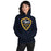 Woman wearing Nimitz High School Cougars Navy Blue Classic Unisex Hoodie 225