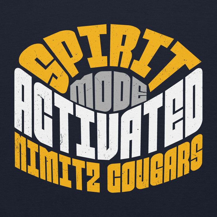 Close-up view of Nimitz High School Cougars Navy Blue Classic Unisex Hoodie 242