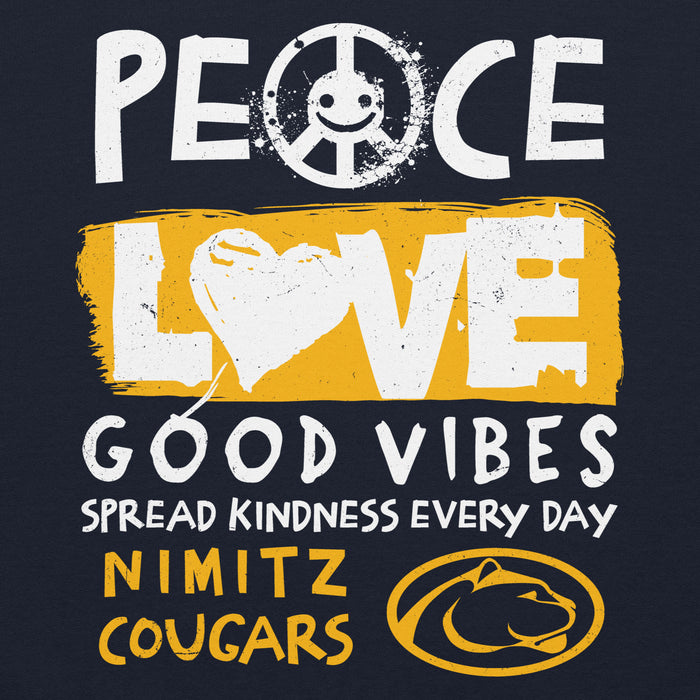 Close-up view of Nimitz High School Cougars Navy Blue Classic Unisex Hoodie 240
