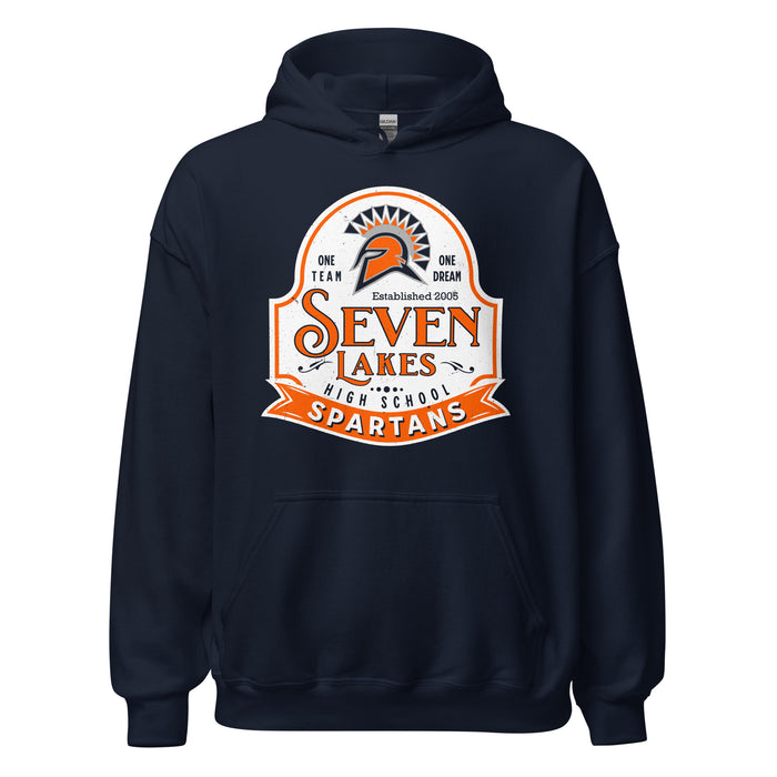 Seven Lakes High School Spartans Navy Blue Classic Unisex Hoodie 219