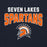 Close-up view of Seven Lakes High School Spartans Navy Blue Classic Unisex Hoodie 234