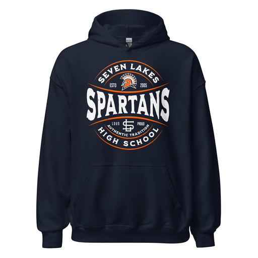 Seven Lakes High School Spartans Navy Blue Classic Unisex Hoodie 218