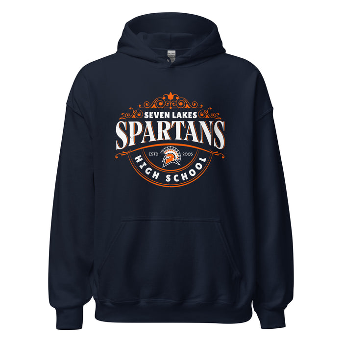 Seven Lakes High School Spartans Navy Blue Classic Unisex Hoodie 211