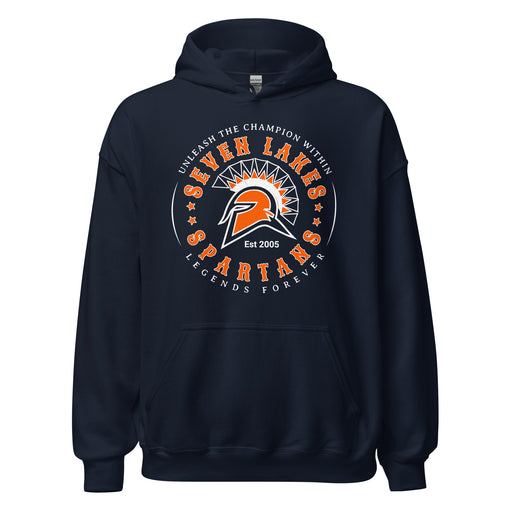 Seven Lakes High School Spartans Navy Blue Classic Unisex Hoodie 214